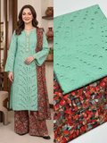 2 Piece Light Zinc Color Chicken Kari Shirt with Printed Trouser