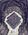 3 Piece Printed Purple Color Unstitched Suit I Bin Saeed