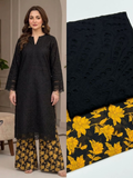 2 Piece Black Chicken Kari Shirt with Printed Trouser