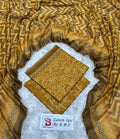 3 Piece Printed Yellow Color Unstitched Suit I Bin Saeed