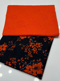 2 Piece Orange Color Chicken Kari Shirt with Printed Trouser