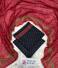 3 Piece Printed Navy Blue Color Unstitched Suit I Bin Saeed