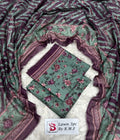 3 Piece Printed Turquoise Color Unstitched Suit I Bin Saeed