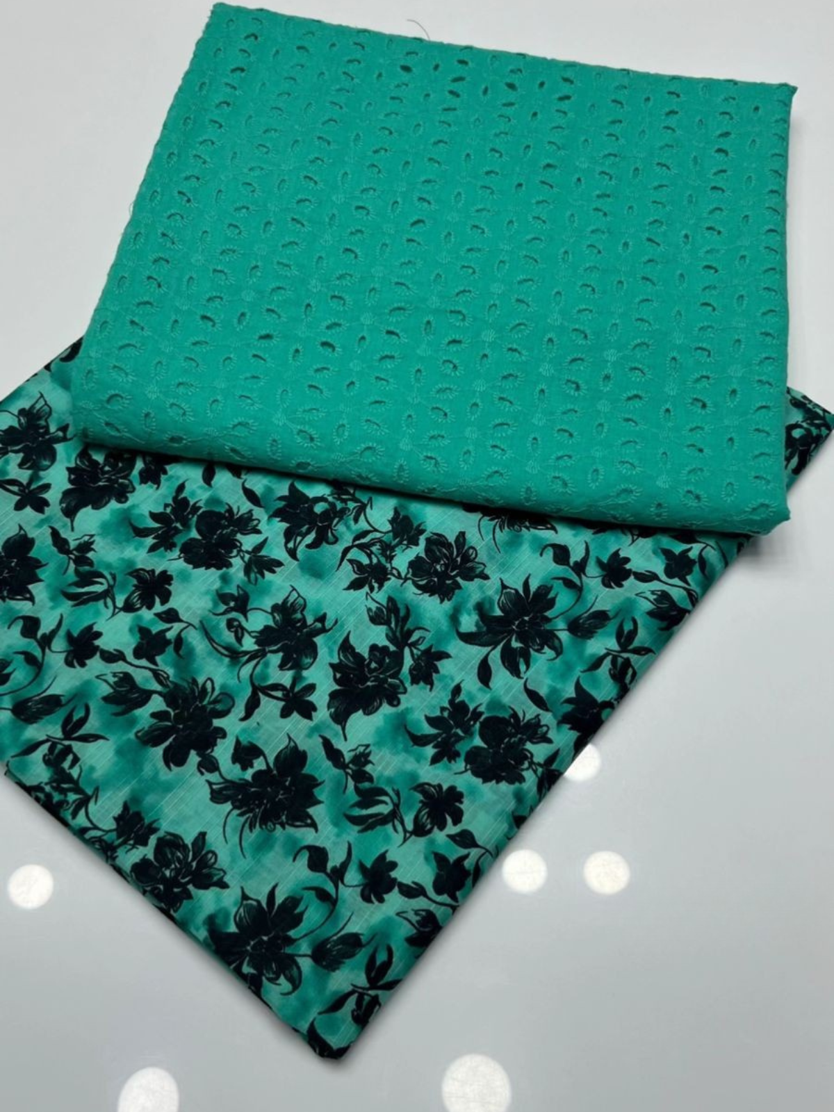2 Piece Zinc Color Chicken Kari Shirt with Printed Trouser