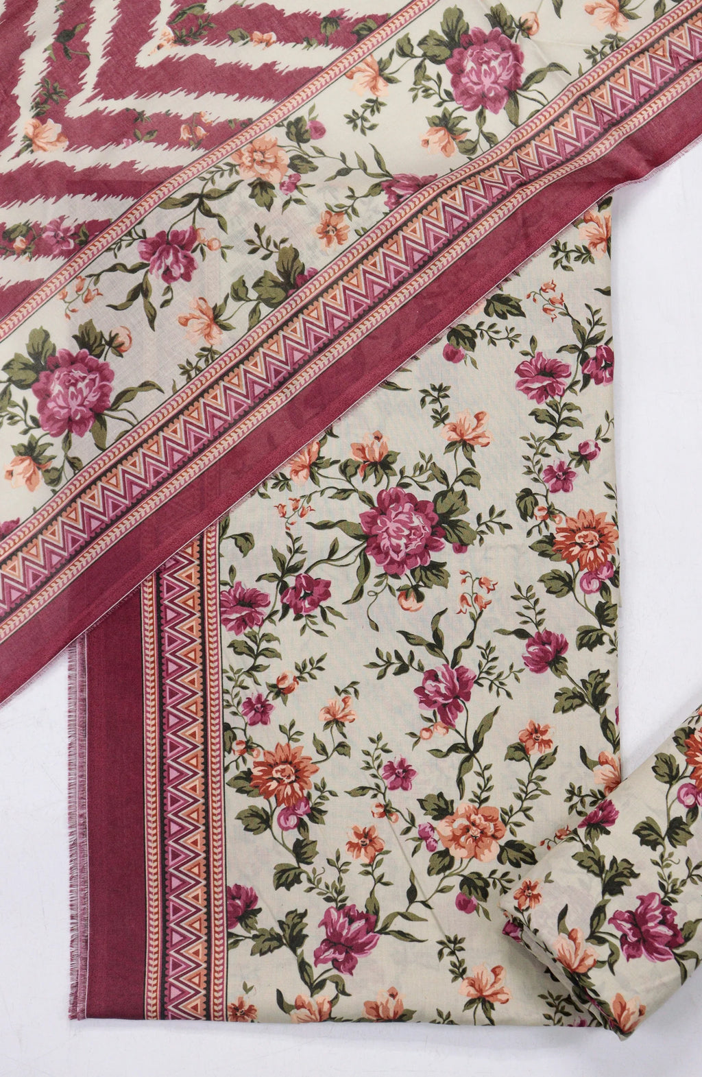 3 Piece Printed MultiColor Lawn Unstitched Suit I Bin Saeed