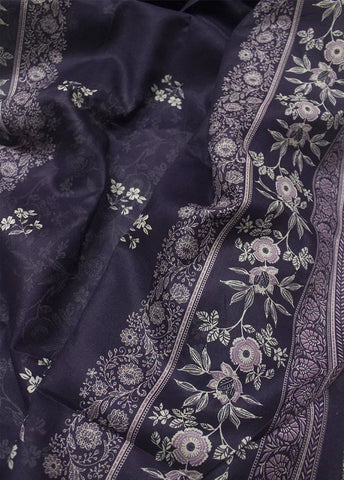 3 Piece Printed Purple Color Unstitched Suit I Bin Saeed