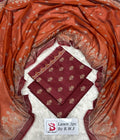 3 Piece Lawn Printed Mahroon UnStitched Suit I Bin Saeed