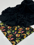 2 Piece Black Color Chicken Kari Shirt with Printed Trouser | 02